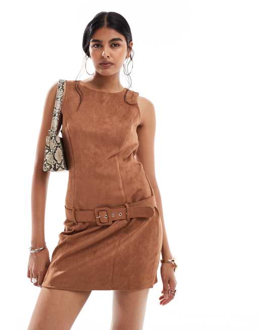 green emerald velvet dress Atlas Suede Mini Dress in Chicory Coffee by Fp M main image 1