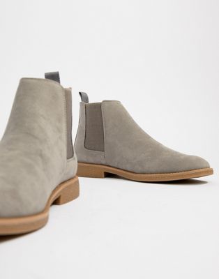 mens light grey suede chelsea boots