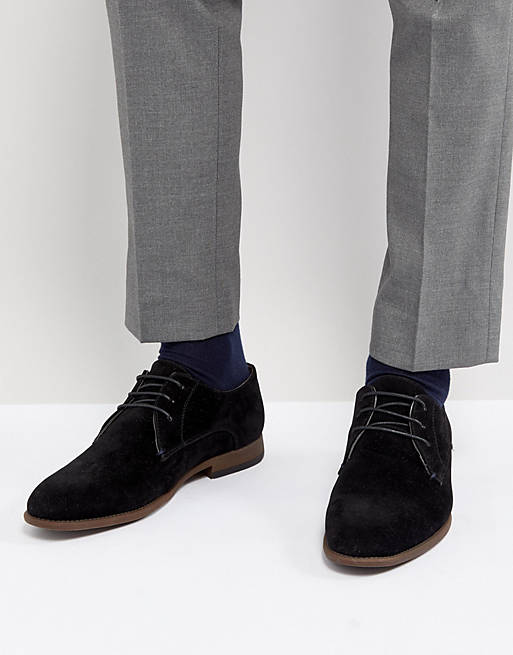 New Look Faux Suede Derby Shoes In Black | ASOS