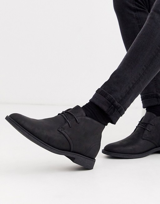 New Look faux suede desert boot in black