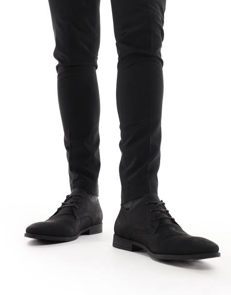 New Look faux suede lace up shoes in black - view 1