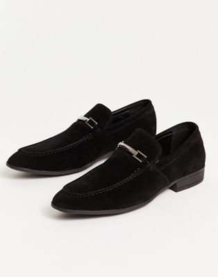 New Look faux suede loafer in black