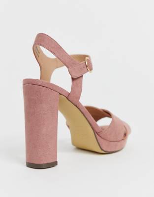 pink suede heels new look