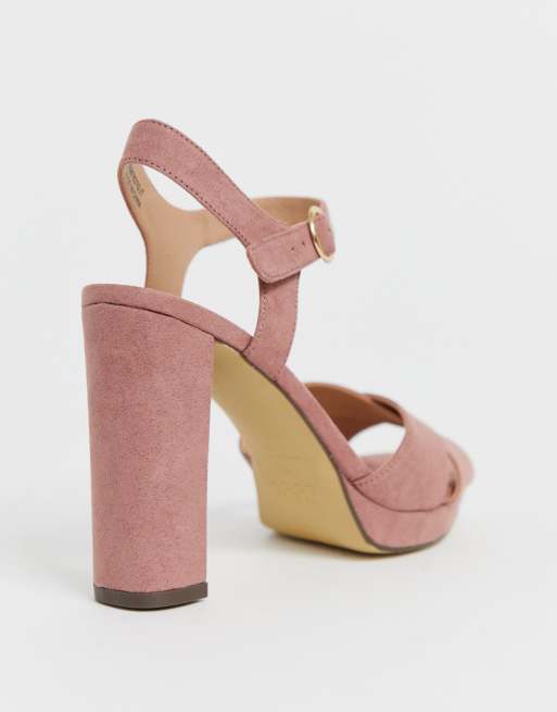 Pink suede 2025 heels new look