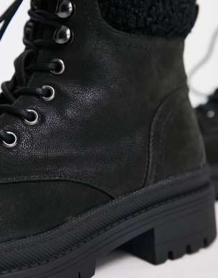 black suede shearling boots