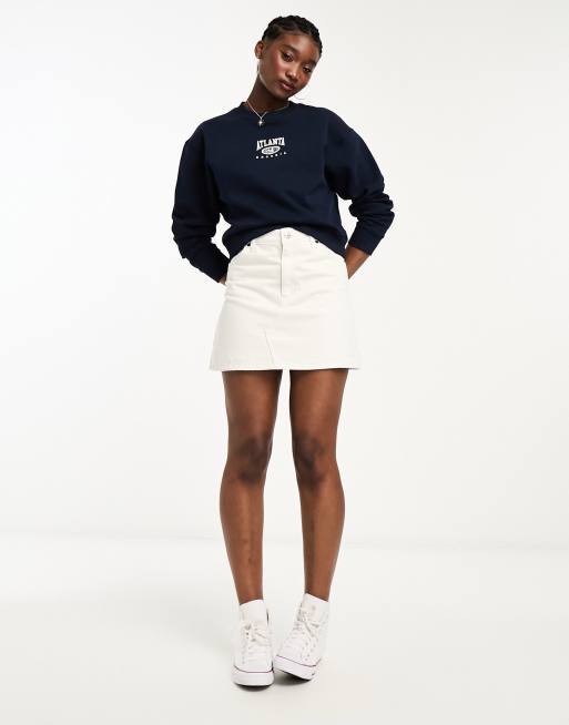 New Look - Felpa blu medio con stampa "Atlanta", 4 di 4