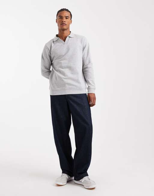 New Look - Felpa grigio mélange con colletto, 2 di 5