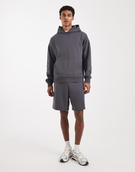 New Look - Felpa oversize con cappuccio grigio scuro in coordinato, 2 di 5
