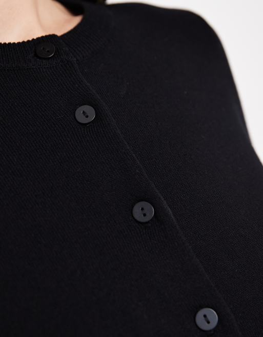 New Look fine gauge crew neck cardigan in black, 3 of 4