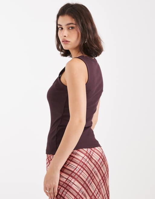 New Look – Fioletowy podkoszulek z kwadratowym dekoltem, 3 z 4