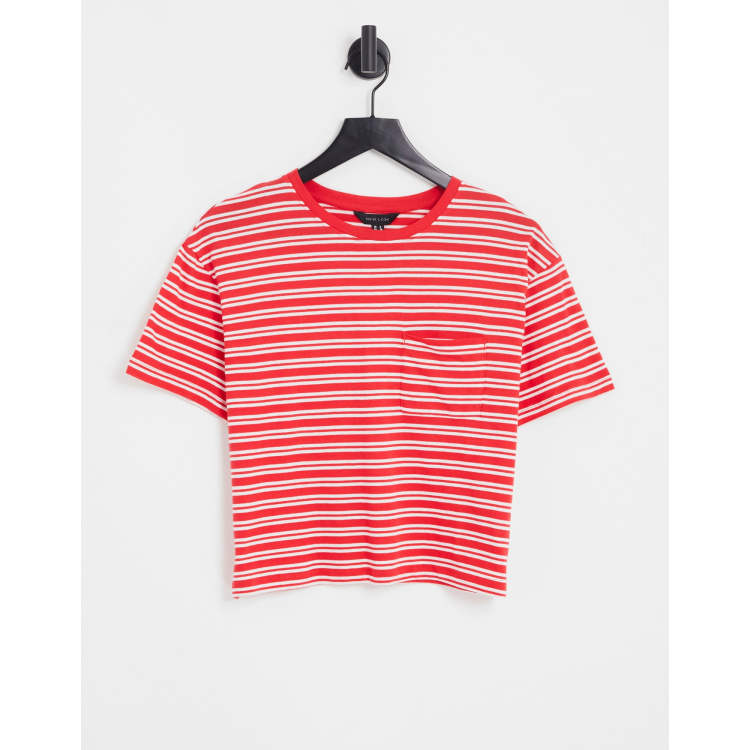 Regular Fit Crew-neck T-shirt - Red/white striped - Men