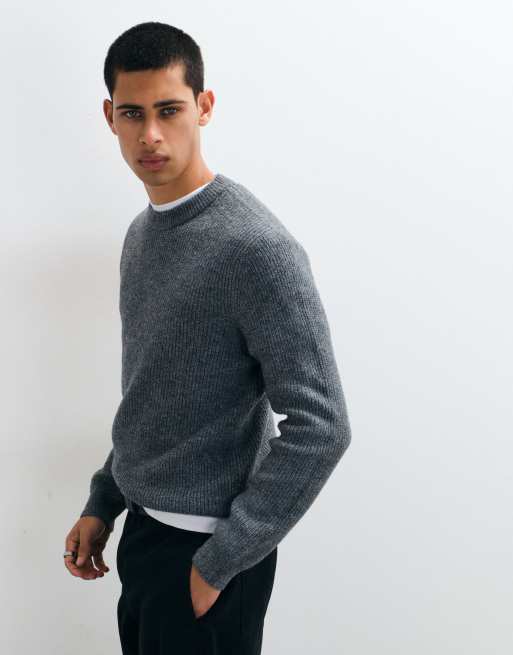 New Look Fischerpullover in Dunkelgrau, 4 von 5