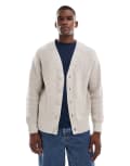 [New Look] New Look fisherman cardigan in stone-Neutral XL 16-stone