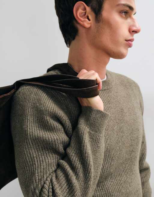 New Look fisherman jumper in light khaki, 3 of 5