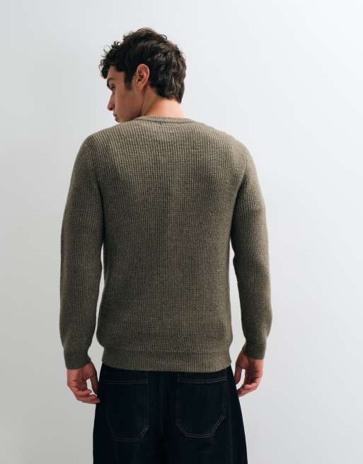 New Look fisherman jumper in light khaki, 4 of 5