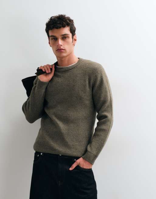 New Look fisherman jumper in light khaki, 5 of 5
