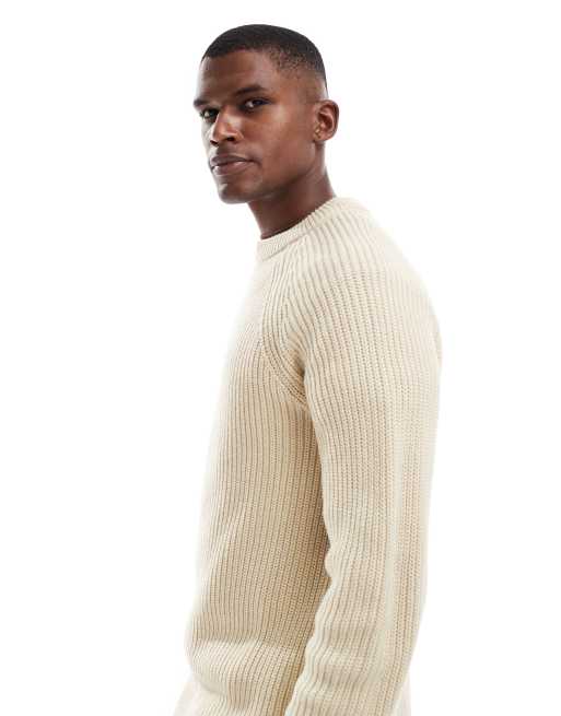 New Look fisherman knit jumper in oatmeal, 4 of 5