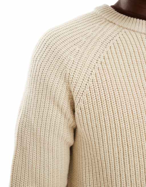 New Look fisherman knit jumper in oatmeal, 5 of 5