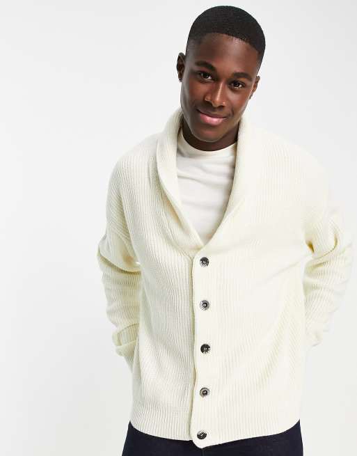 Forbedre Lavet en kontrakt skuffe New Look fisherman rib shawl neck cardigan in off white | ASOS