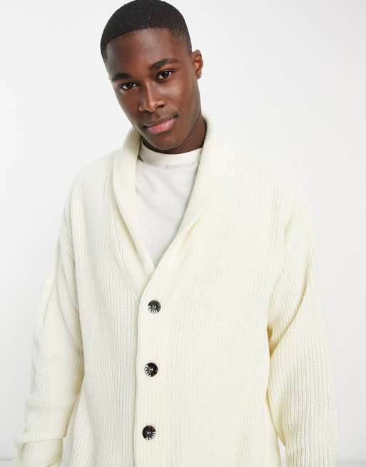 Forbedre Lavet en kontrakt skuffe New Look fisherman rib shawl neck cardigan in off white | ASOS