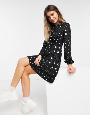 polka dot fitted dress