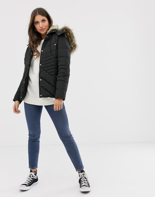 New look fitted puffer sales jacket