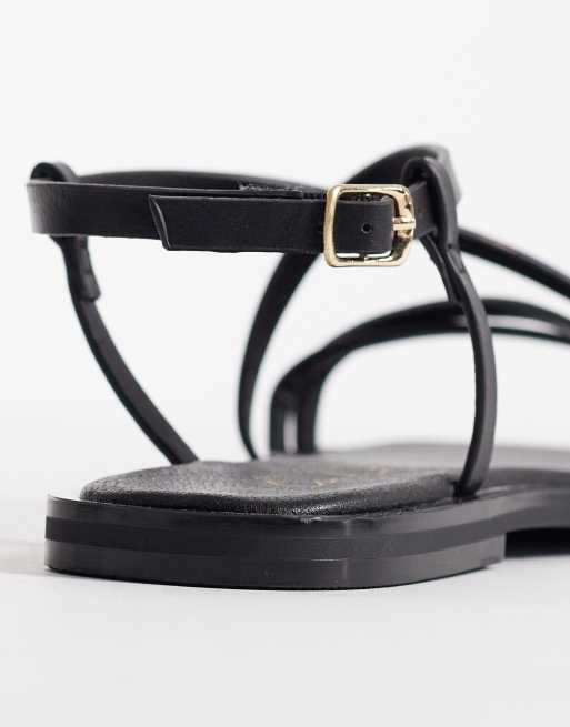 New Look – Flache Riemchensandalen in Schwarz, 3 von 4