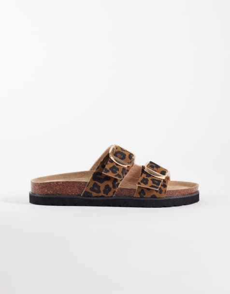 New Look - Flade sandaler med dobbelt spænde i leopardprint - view 1