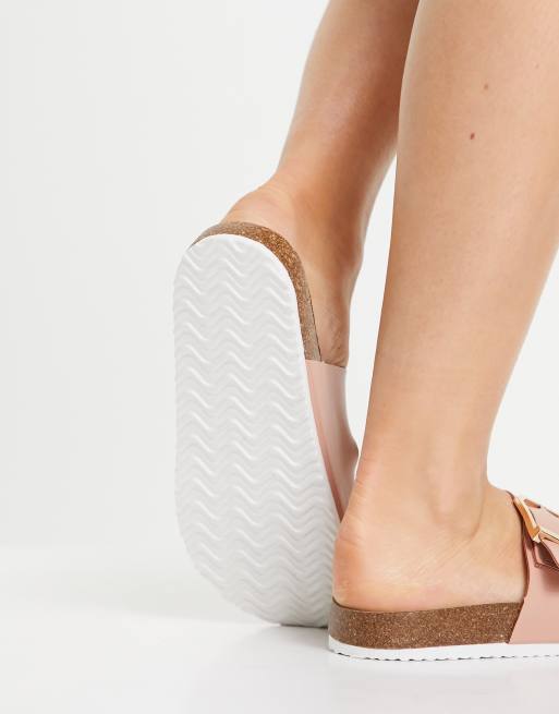 New Look - Flade sandaler med dobbeltspænde i lyserød, 4 af 4