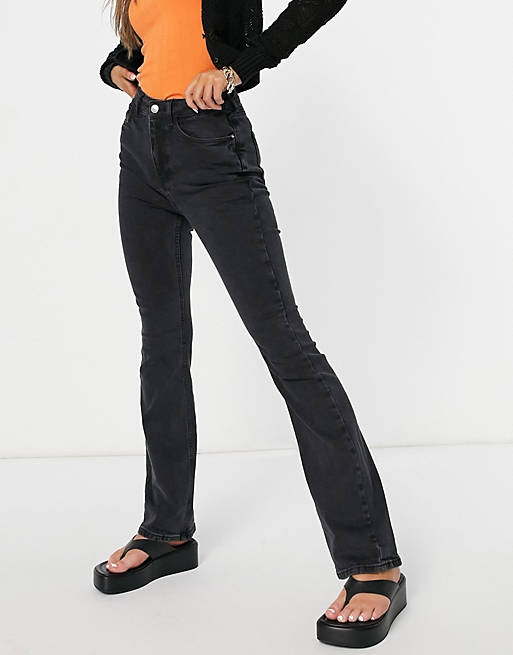 New Look flare jeans in black | ASOS