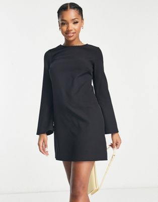 New Look flared sleeve mini tunic dress in black - ASOS Price Checker