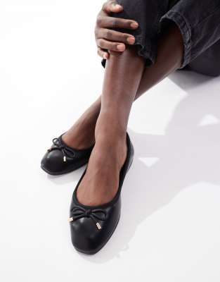New Look flat ballerina shoe in black | ASOS