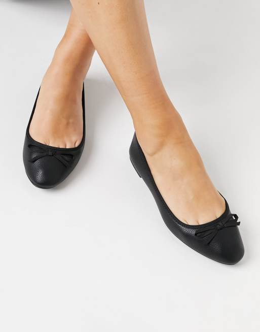 New Look flat ballerina shoe in black ASOS