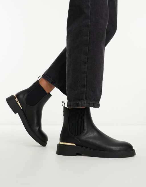 New Look flat chelsea boot in black