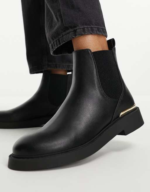 New Look flat chelsea boot in black ASOS