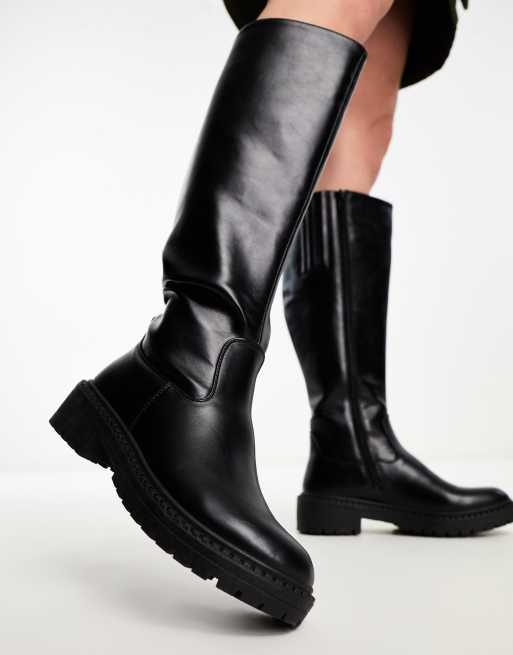 Chunky sole knee high sales boots