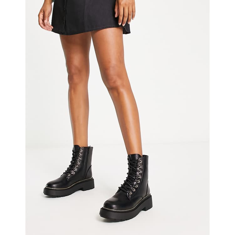 New look chunky lace up boots best sale