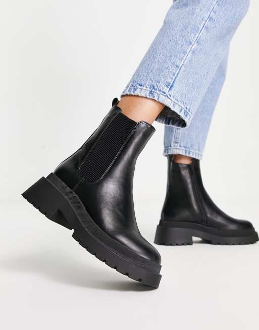 Chunky chelsea boots store flat