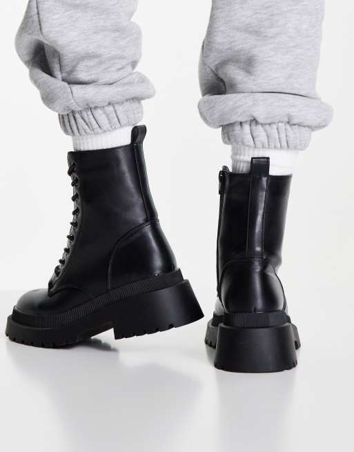 new look black lace up boots