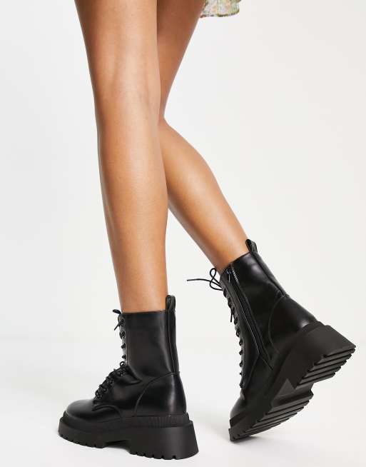 flat lace up womens boots