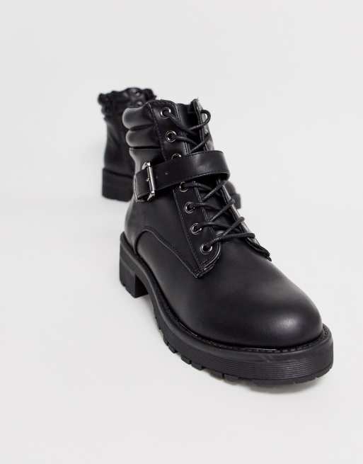 New look lace up flat store hiker boot