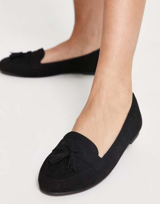 New look black flat shoes online