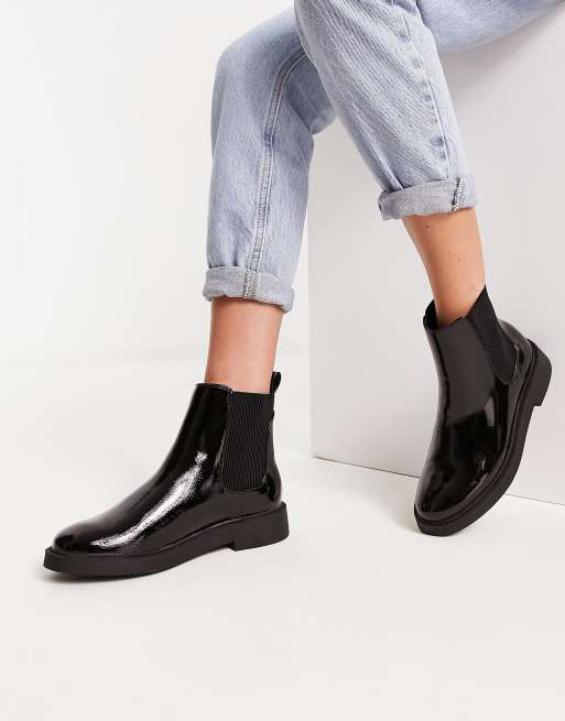 New look black on sale patent ankle boots