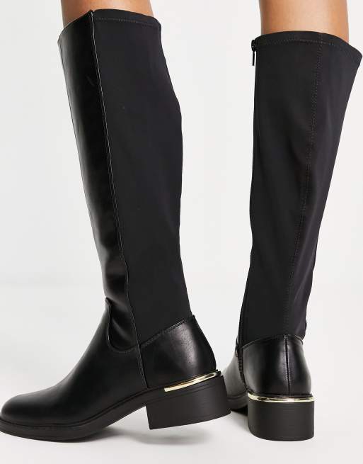 Plain black riding outlet boots