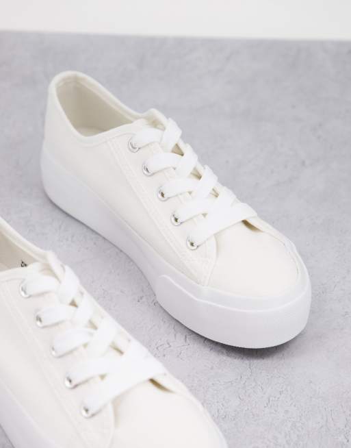 New look shop white canvas shoes