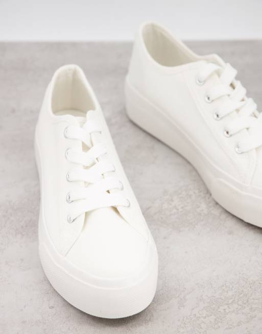 White hot sale canvas flatforms