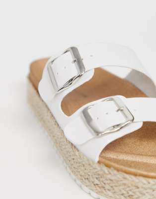 new look white flatforms