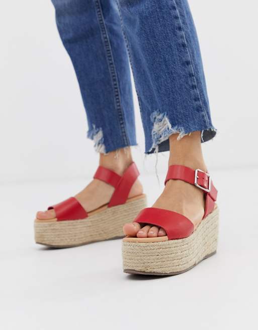 Red discount espadrille sandals