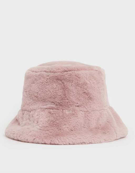 New Look – Flauschiger Anglerhut aus Kunstfell in Babyrosa, 2 von 3