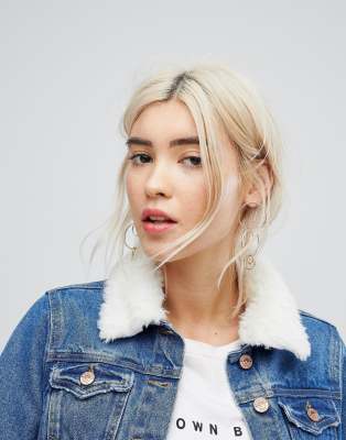 new look denim jacket with fur
